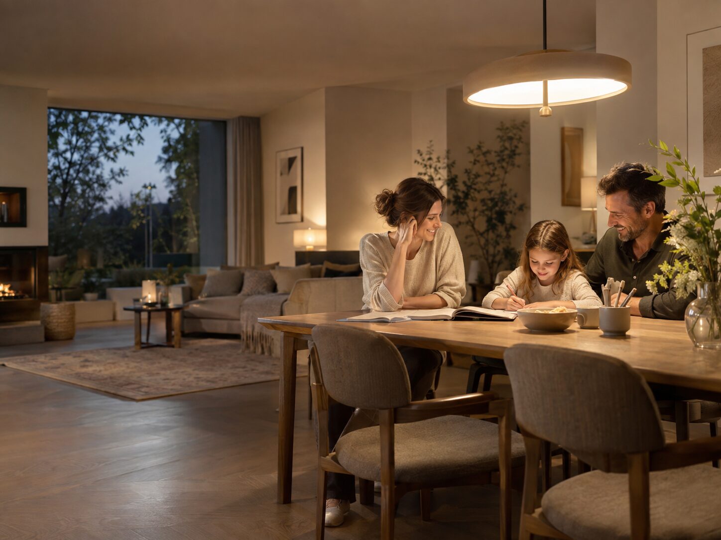 Familie zuhause sicher und gesund