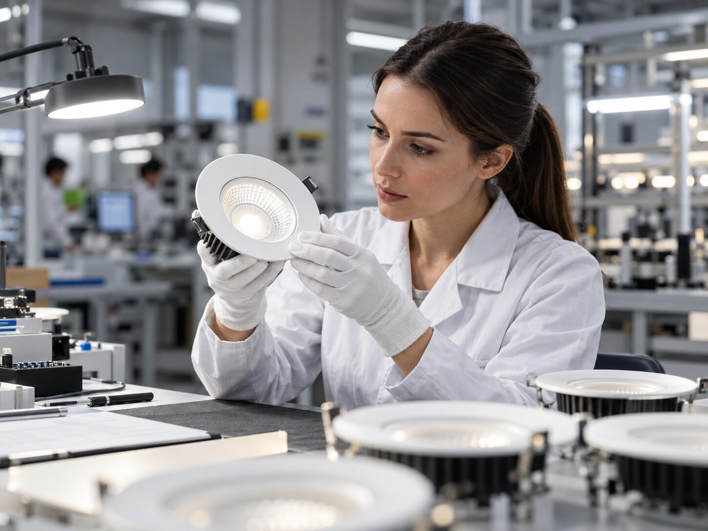 Ingenieure bei der Prüfung eines EV Sun Produkts